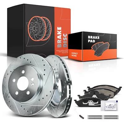 Front Drilled Brake Rotor & Brake Pads for Mercedes-Benz ML350 W163 03-05 ML320 - Image 1 of 4