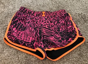 Nike Animal Print Pink Orange Running Shorts Girls XL (C6) - Picture 1 of 3