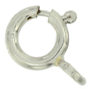 14K Solid White Gold 6mm Spring Ring Clasp Round Open Jump Ring 1 Piece USA - Picture 1 of 5