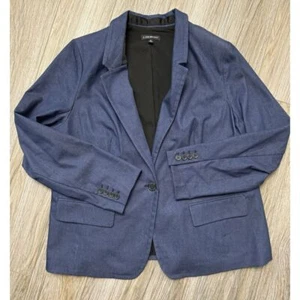 Lane Bryant Women's Plus Size 20 Stretch Ponte Knit Blazer Denim Blue Office - Picture 1 of 7