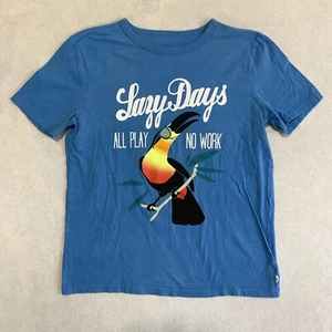 Gap Kids Lazy Days T Shirt Youth XL Blue Short Sleeve All Play No Work Graphic - Picture 1 of 10