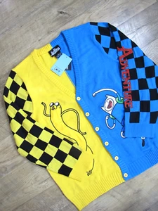 Adventure Time Cardigan Maglione Finn Jake Ricamato ~ Taglia XL - Foto 1 di 11