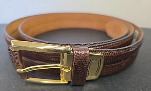 Cinturón Hombre Magnanni Cuero Lagarto Genuino Marrón 2689 Talla 40 Hecho en España Nuevo Con Etiquetas - Imagen 1 de 17