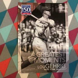 #41 Lou Gehrig Yankees 5x7 Silver 05/49 made 2019 Topps 150 Years of Greatest - Picture 1 of 2