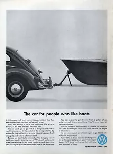 1960 Volkswagen Bug "For People Who Like Boats" Original Rare Print Ad - Picture 1 of 1