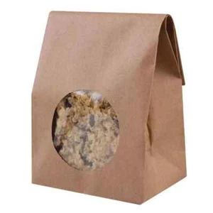 * Qty 250 Kraft Laminated window Paper Cookie/Deli Bags B0068 - Picture 1 of 4