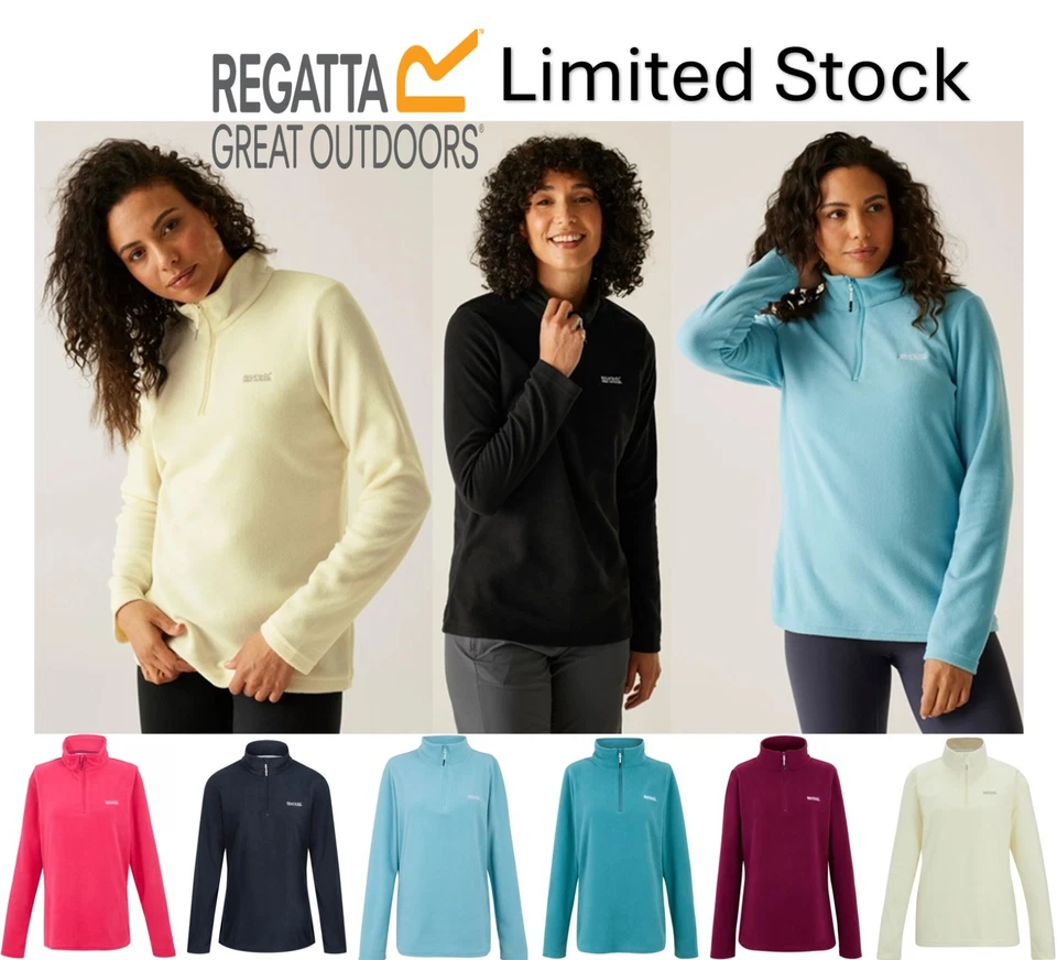 Ladies Regatta Fleece Jumper Sweethart Pullover Micro Half Zip Quick Dry NEW - Image 1 of 4
