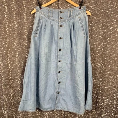 Falda De Colección Lizwear Cintura Alta Talla 4 Azul Jean Vaquera Occidental Cottagecore Boho Foto 1 de 4