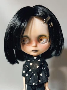 Bambola personalizzata OOAK ICY capelli neri Bob acconciatura bambola artistica fatta a mano - Foto 1 di 9