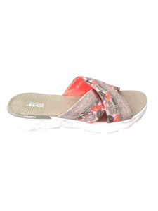 Skechers Goga Max Women's Slides Slip On Sandals Tropical Taupe Orange Size 9 - Picture 1 of 7