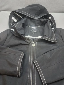 Dennis by Dennis Basso Polyesterjacke schwarz Mantel mit Kapuze Large - Bild 1 von 10