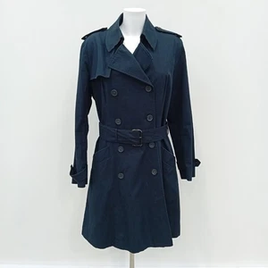 Aquascutum Coat Size 18 Womens Navy Belted Waist Buttoned FLT17-TT - Picture 1 of 12