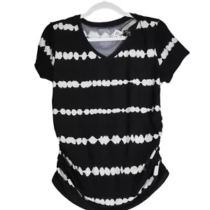 NEW Time Tru Maternity Top Womens Size S Tunic Tee T Shirt Soft Ruched Sides - Picture 1 of 11