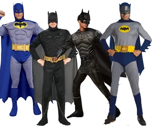 Batman Costume Mens Superhero Adults Fancy Dress DC Comics Official - Picture 1 of 18