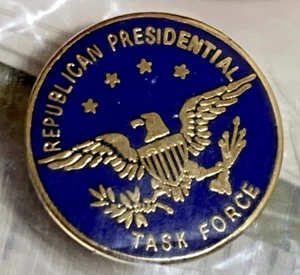 Vintage Republican Presidential Task Force Anstecknadel blau emailliert 4 Sterne - Bild 1 von 4
