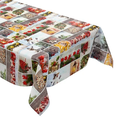 KEVKUS Nappe de Table en Toile Cirée P1032-1 Noël Patchwork Carré Rond Oval - Photo 1/4