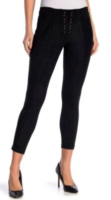 Leggings Skimmer de Microgamuza Tono Con Cordones Negros U19333H Talla L $48~NUEVOS CON ETIQUETAS Foto 1 de 4