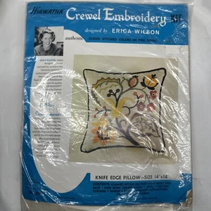 Vintage Hiawatha Crewel Embroidery Kit ERIKA WILSON Knife Edge Pillow Kit #5195 - Picture 1 of 4