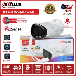 Dahua Wizsense IPC-HFW2449S-S-IL 4MP Full-color IP Camera ROI MIC PoE Color & IR - Picture 1 of 12