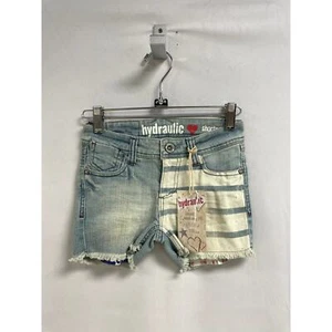 HYDRAULIC NEW Light Wash Stripes and Stars Denim Jeans Short Blue Kids Youth 7 - Picture 1 of 9