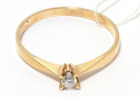 Vintage Gold 585 14K With Diamond 0.07 ct, 3/5. Women Jewelry Elegan Ring 1.40gr