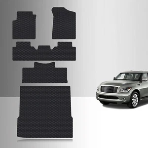 ToughPRO Floor Mats + 3rd + Cargo Black For Infiniti QX56 All Weather 2011-2013 - Picture 1 of 7