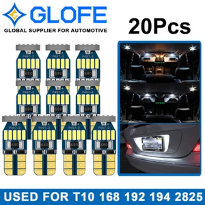 20X Blanco Sin Error T10 LED 15SMD-4014 Interior Cuña Bombilla W5W 194 168 2825 - Imagen 1 de 8