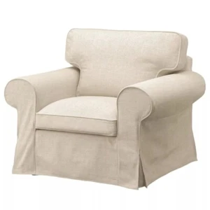 NEW (READ) Ikea Ektorp Armchair 1-Seat Sofa Slipcover Beige Tan Brown 803.177.26 - Picture 1 of 2