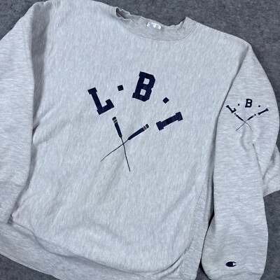 Vintage Champion Large Double Face Reverse Weave LBI Rowing Long Beach Island - Image 1 of 4