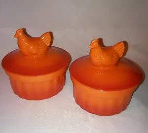 Ramekin Brulee Dish New Swiss Pro Cookware Orange Chicken on Lid Mini Casserole - Picture 1 of 3