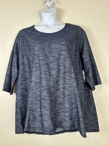 NWT Catherines Womens Plus Size 2X Blue Heathered Knit Top 3/4 Sleeve - Picture 1 of 7