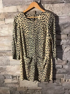 J. Crew | Leopard Print Shift Dress Women’s Size 00 Animal Print 3/4 Sleeve - Picture 1 of 5