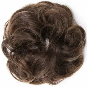 Messy Hair Bun Scrunchie Updo Hairpiece Extension - Brown - Funny Joke Gag Gift - Picture 1 of 8