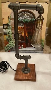 Retro Industrial Pipe Desk Lamp Steampunk Style Handmade - Picture 1 of 10