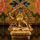 Gold Plated Framed Manjushri / Jambiya Ritual Copper Statue Rupa Frm Patan Nepal