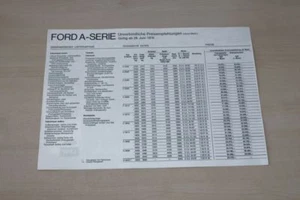 191088) Ford A-Serie - Preise & Extras - Prospekt 06/1976 - Picture 1 of 1