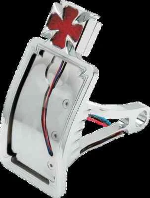 Placa de matrícula de eje curvo DS Al Cross montaje en V Harley Softail Deluxe 05-07 Foto 1 de 3