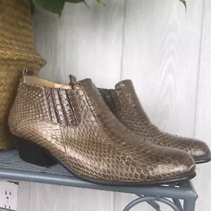 Stivaletti Giorgio Brutini Collezione Privata Pelle di Serpente Esotici Taglia 9 M Marrone - Foto 1 di 11