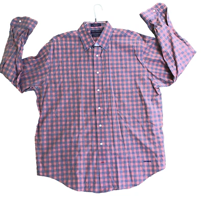 Daniel Cremieux Classic Fit Men XL Pink Blue Striped Dress Shirt Button Down - Image 1 of 4