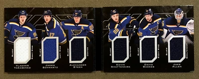 2015-16 UD Black Sixes Relics Folletos St Louis Tarasenko, Schwartz, Steen, + Foto 1 de 4