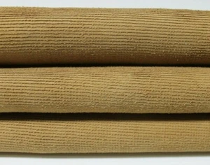 CAMEL SAND SUEDE TEXTURED Italian Lambskin Lamb leather skin 4sqf 0.9mm #A4750 - Picture 1 of 6