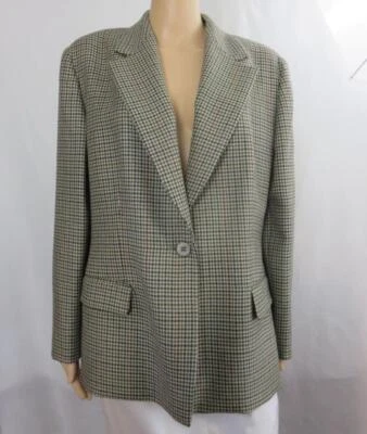 Blazer Missoni Azul/Beige Pata de Gallo Cuello Bolsillos Forrado EE. UU. TALLA 16 Foto 1 de 4