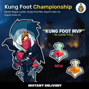 Brawlhalla: Kung Foot Championship (Raven Rogue Lucien, Title, Colors v5, v6) - Picture 1 of 2