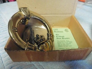 Vintage Claddagh Neu Offener Kasten Türklopfer Massiv Schwer Keltisch Messingware Messing - Bild 1 von 7