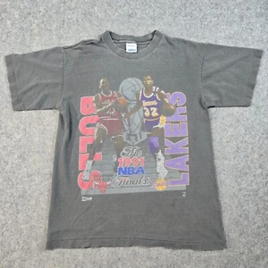 T-shirt vintage 1991 NBA Finals Bulls Lakers Salem taglia M Jordan Magic CRAZY FADE - Foto 1 di 10