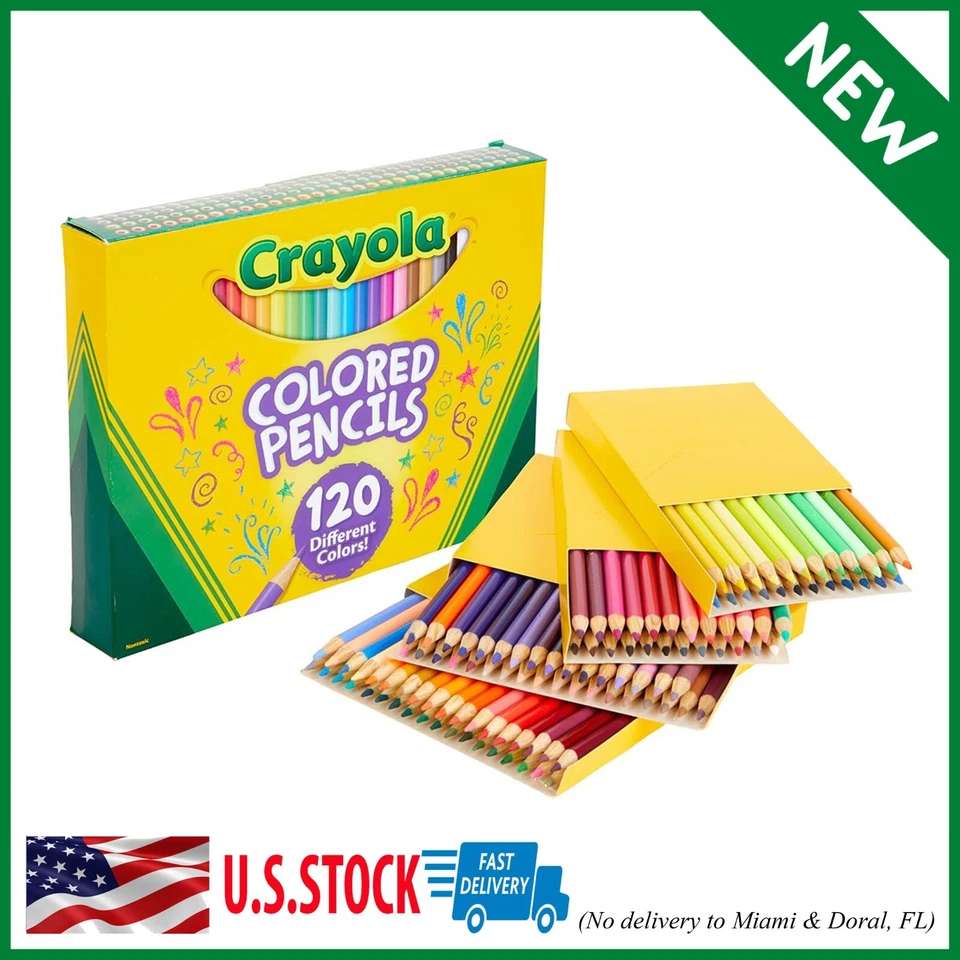 Juego de lápices de colores Crayola (120 quilates), lápices para libros para colorear, lápices de colores a granel Foto 1 de 4