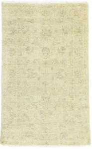 Handmade Transitional Oriental Rug Muted Beige Floral Design Decor Carpet 3X5 ft - Picture 1 of 17