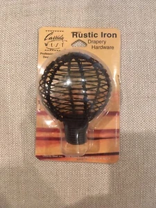 NIP Redondo Finial Bronze Rustic Iron Drapery Hardware set Vintage Cassida West - Picture 1 of 4