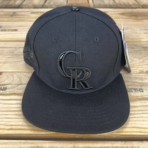 COLORADO ROCKIES TRIPLE BLACK WOOL SNAPBACK HAT pro standard - Picture 1 of 5