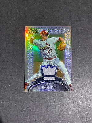 Tarjeta de parche usada Bowman Sterling Scott Rolen #/199 2005 refractor juego #BS-SR Foto 1 de 2